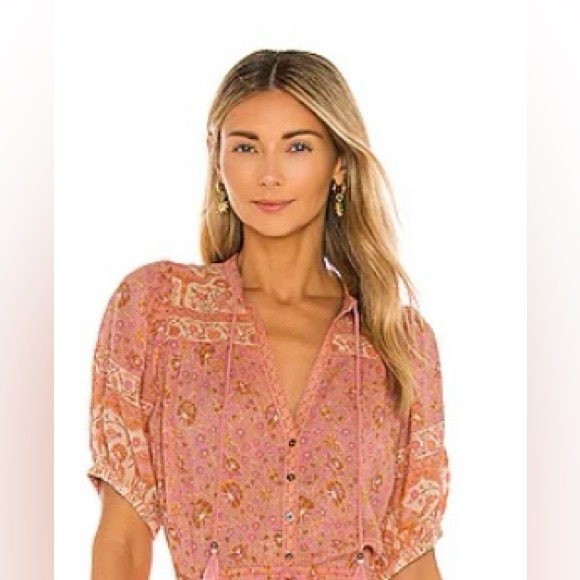 Spell‎ Sundown organic cotton blouse  in Apricot size Small - Picture 4 of 14